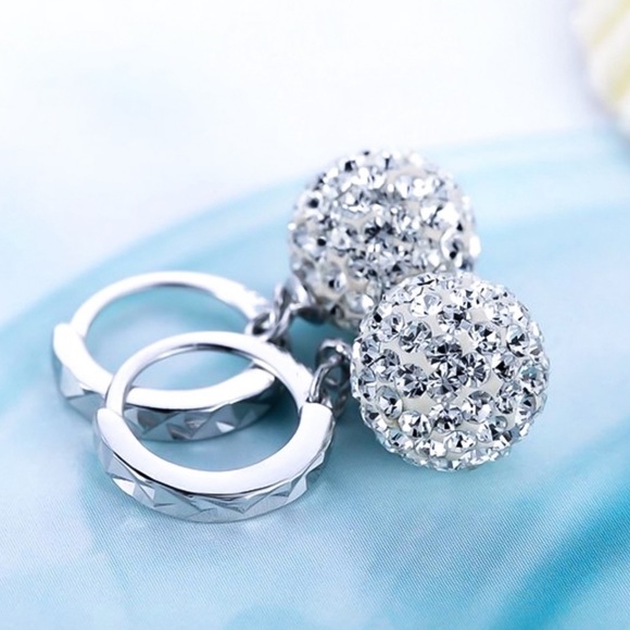 Jewelry - 925 Stamped Silver Shambala Huggie Hoop Earrings